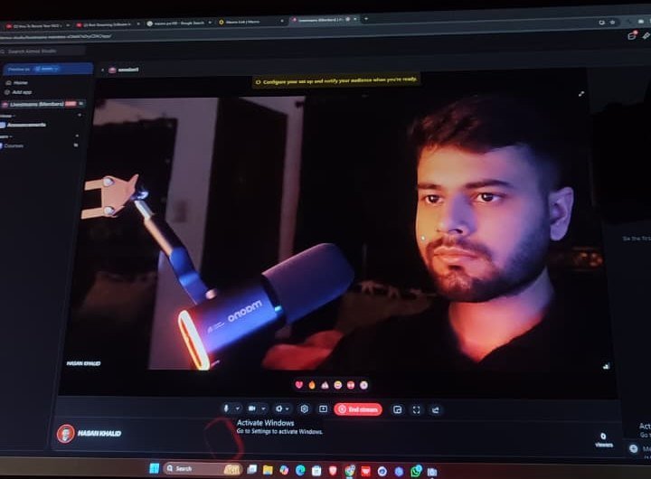 Team creative discussion during a livestream session