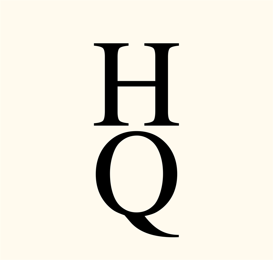 HQ Perfume black logo on white background
